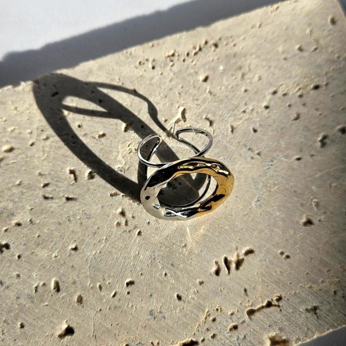 Δαχτυλίδι Ρυθμιζόμενο Oou - Δίχρωμο - Image 2