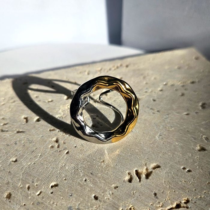 Δαχτυλίδι Ρυθμιζόμενο Oou - Δίχρωμο - Image 3