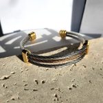 Βραχιόλι Χειροπέδα 3πλη Ενιαία - Ασημί, Χρυσό, Bronze