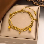 Βραχιόλι Αλυσιδάκι Transparent Qubes - Χρυσό - Image 2