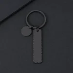 Μπρελόκ με Δυνατότητα Χάραξης Πλακέτα με Ανάγλυφο Περίγραμμα - Μαύρο