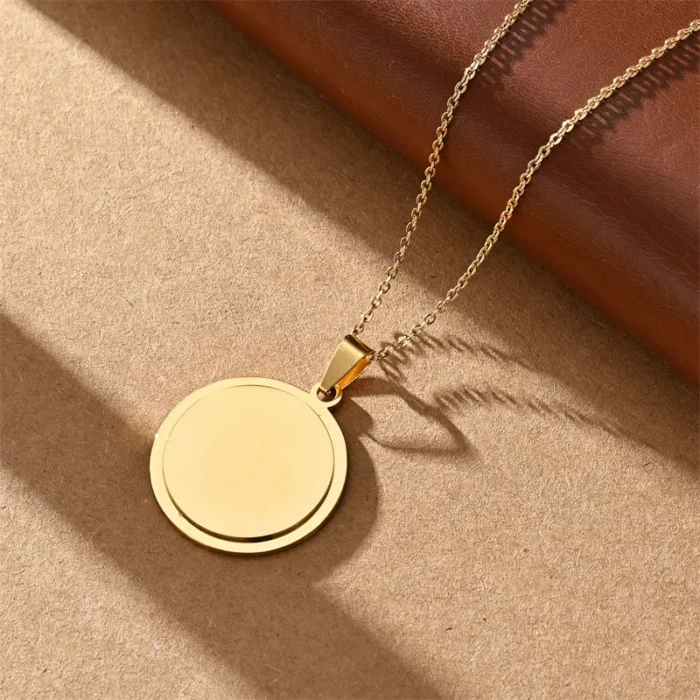 Κολιέ Με Δυνατότητα Χάραξης Circle - Χρυσό - Image 2