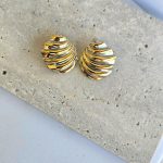 Σκουλαρίκια Κουμπωτά Aven - Δίχρωμα