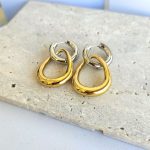 Σκουλαρίκια Double O Cric - Δίχρωμα