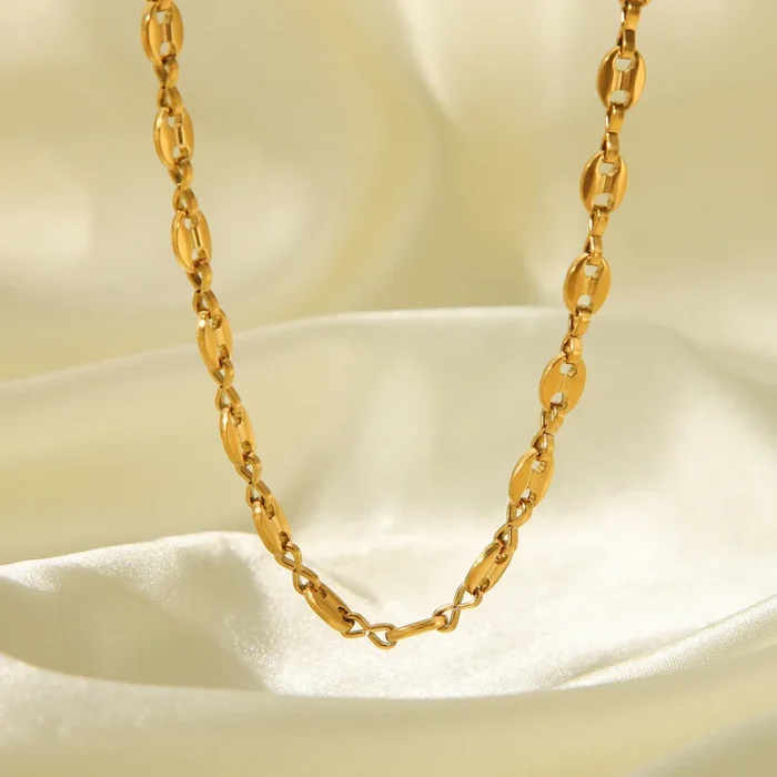 Κολιέ Αλυσίδα Αληλλένδετη - Χρυσό - Image 4