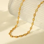 Κολιέ Αλυσίδα Αληλλένδετη - Χρυσό - Image 3