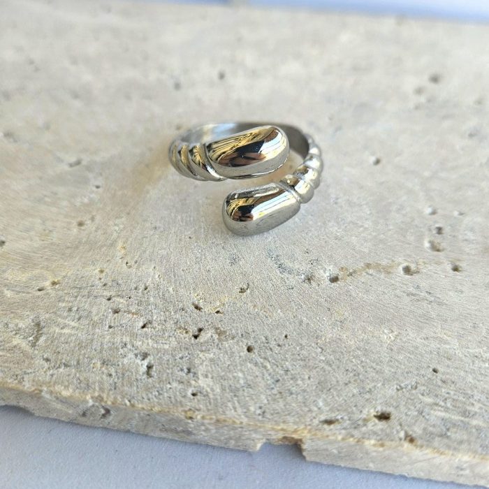 Δαχτυλίδι Ρυθμιζόμενο Ζαγρέ - Ασημί - Image 2