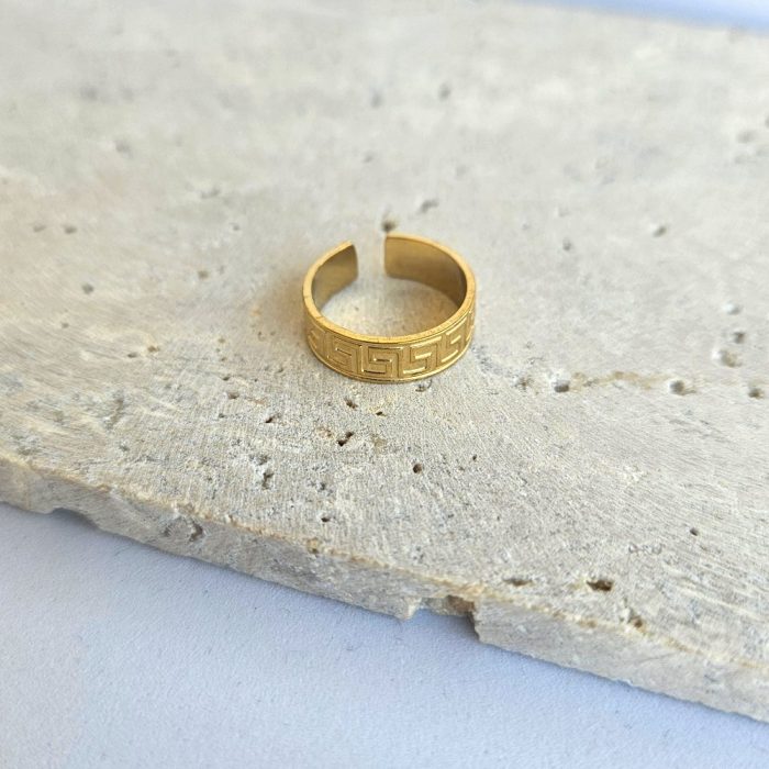 Δαχτυλίδι Σεβαλιέ Ρυθμιζόμενο Nauto - Χρυσό - Image 2