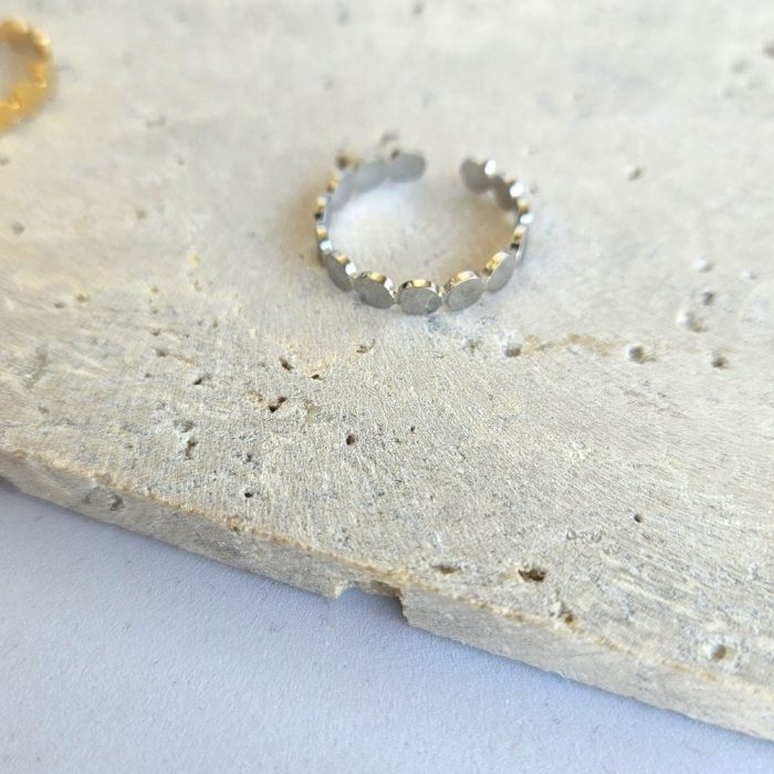 Δαχτυλίδι Σεβαλιέ Ρυθμιζόμενο Moby - Ασημί - Image 4