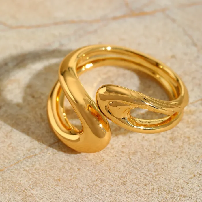 Δαχτυλίδι Ρυθμιζόμενο Open Style - Χρυσό - Image 2