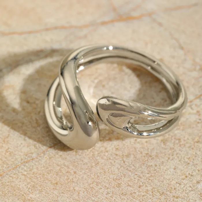 Δαχτυλίδι Ρυθμιζόμενο Open Style - Ασημί - Image 2