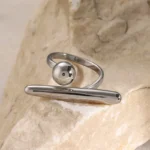 Δαχτυλίδι Line and Ball - Ασημί - Image 3