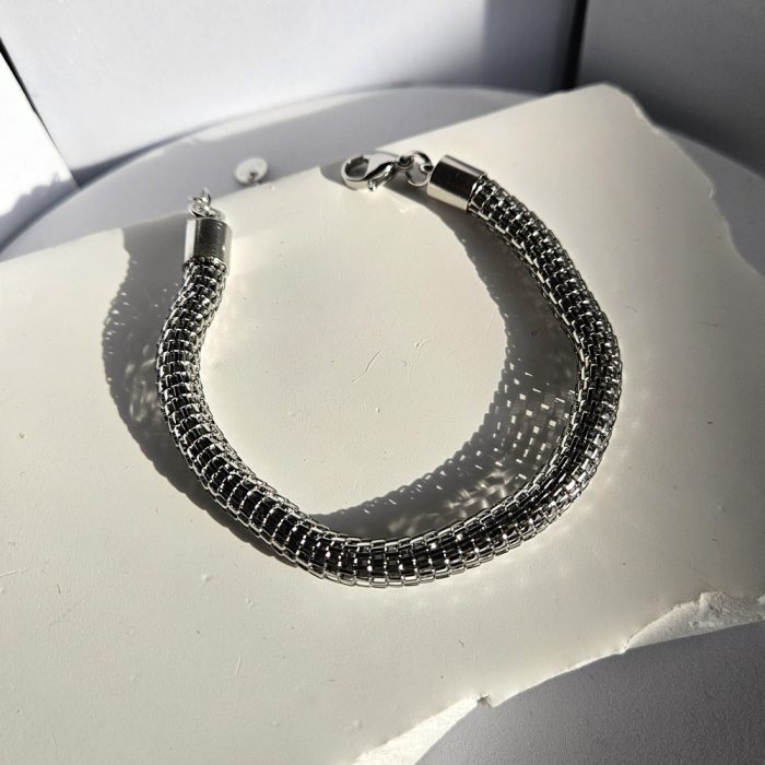 Βραχιόλι Αλυσίδα Snake Circle - Ασημί - Image 2