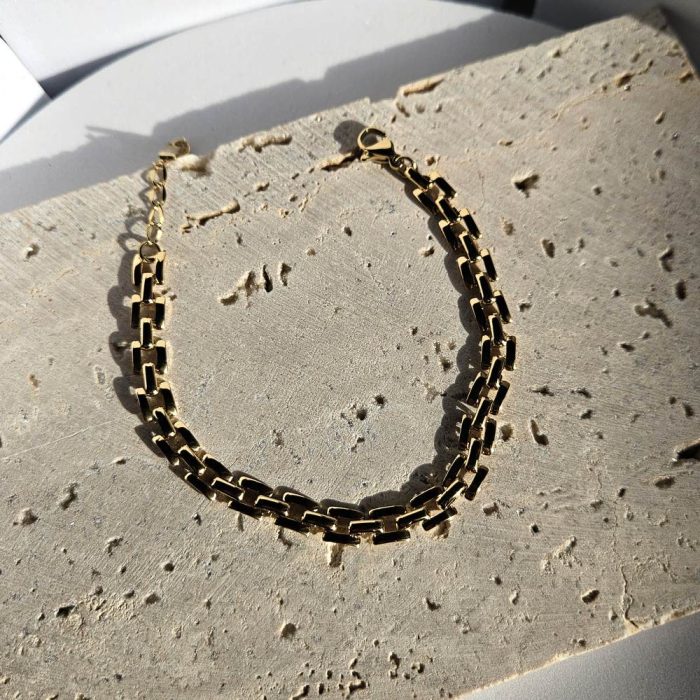 Βραχιόλι Αλυσιδάκι Κρικάκια - Χρυσό - Image 2