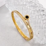 Βραχιόλι Χειροπέδα Latin Circle Strass - Χρυσό