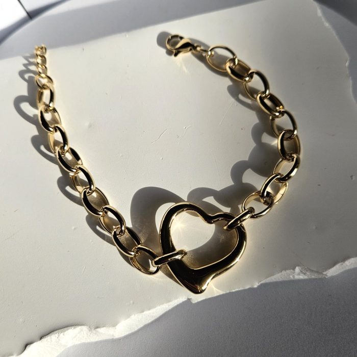 Βραχιόλι Αλυσιδάκι με Καρδιά - Χρυσό - Image 3