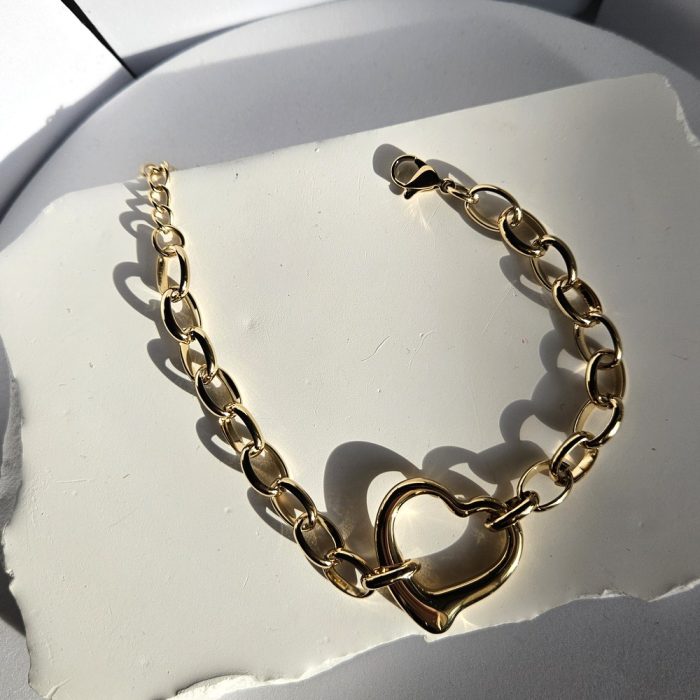 Βραχιόλι Αλυσιδάκι με Καρδιά - Χρυσό - Image 2