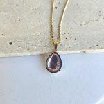 Κολιέ με Ροζ Πετράδι - Χρυσό - Image 2