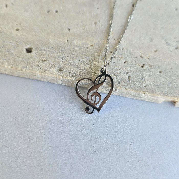 Κολιέ Heart Note - Ασημί - Image 2