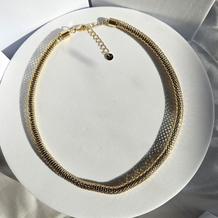 Κολιέ με Αλυσίδα Κυκλική - Χρυσό - Image 2