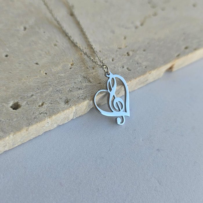 Κολιέ Heart Note - Ασημί - Image 3