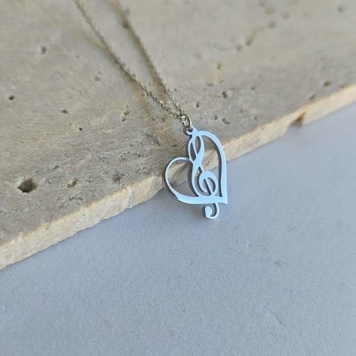 Κολιέ Heart Note - Ασημί - Image 3