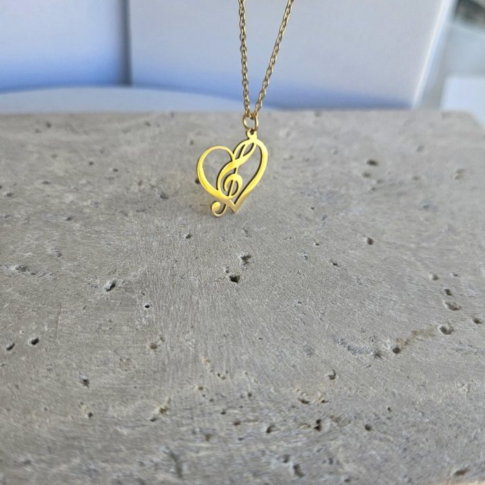 Κολιέ Heart Note - Χρυσό - Image 3