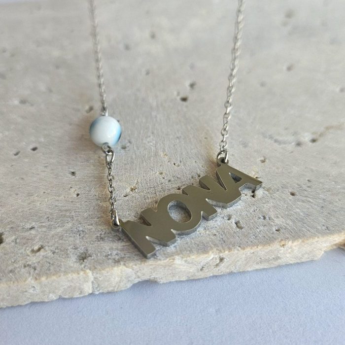 Κολιέ Νονά με Ματάκι - Ασημί - Image 2