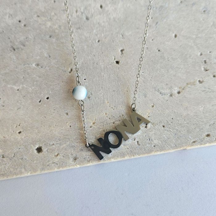 Κολιέ Νονά με Ματάκι - Ασημί - Image 3