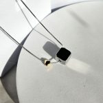 Κολιέ Qube Heart - Ασημί με Χρυσή Καρδιά