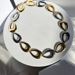 Κολιέ με Αλυσίδα Drops - Δίχρωμο