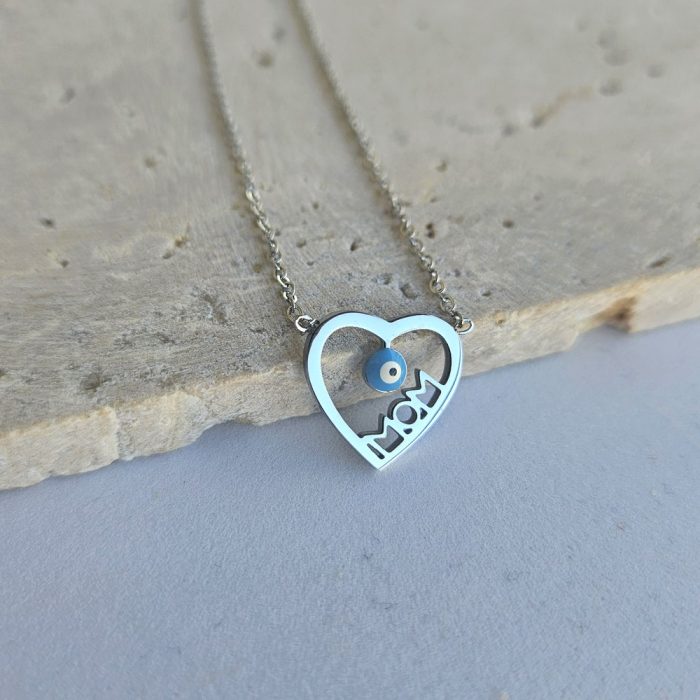 Κολιέ Heart Mom - Ασημί - Image 3