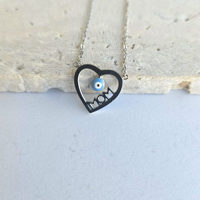 Κολιέ Heart Mom - Ασημί - Image 2