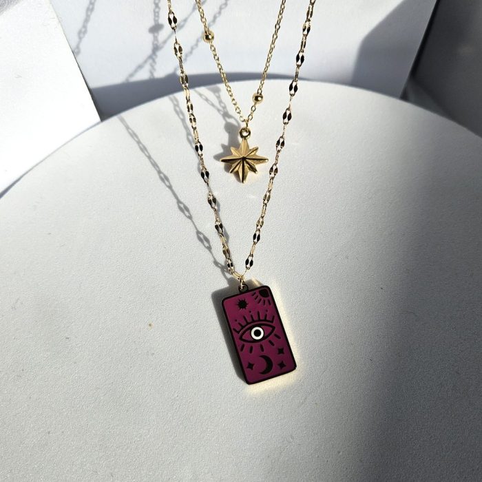 Κολιέ Διπλό Αλυσιδάκι Μοοn - Χρυσό - Image 2