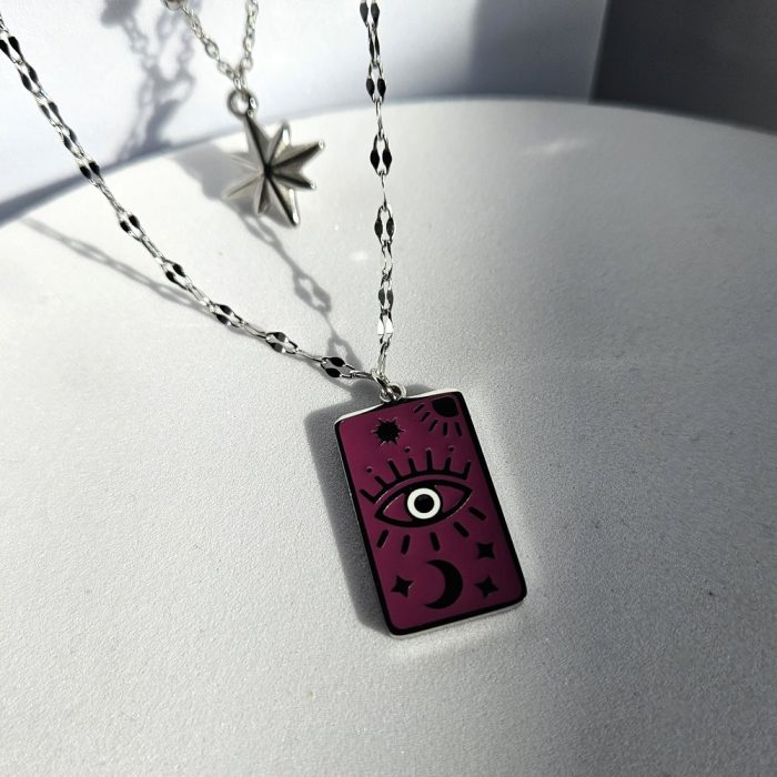 Κολιέ Διπλό Αλυσιδάκι Μοοn - Ασημί - Image 2