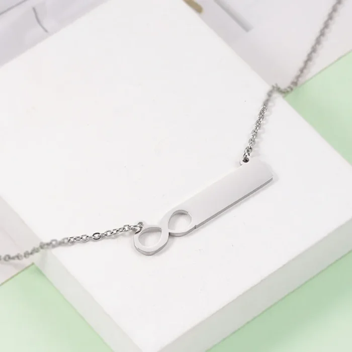 Κολιέ Με Δυνατότητα Χάραξης Πλακέτα Άπειρο - Ασημί - Image 3