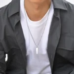 Κολιέ Unisex Με Δυνατότητα Χάραξης Πλακέτα - Ασημί - Image 2