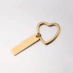 Μπρελόκ με Δυνατότητα Χάραξης Πλακέτα με Κρίκο Καρδιά - Χρυσό