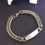 Βραχιόλι Unisex Για Χάραξη Αλυσίδα Πλακέτα - Ασημί