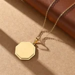 Κολιέ Με Δυνατότητα Χάραξης Πολύγωνο - Χρυσό