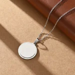 Κολιέ Με Δυνατότητα Χάραξης Circle - Ασημί