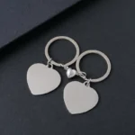 Μπρελόκ με Δυνατότητα Χάραξης και Μαγνήτη Match Καρδιά - Ασημί