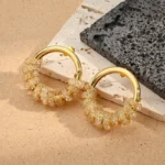 Σκουλαρίκια Kουμπωτά Shaped Circle - Χρυσό