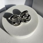 Σκουλαρίκια Κουμπωτά Double Hugs - Ασημί