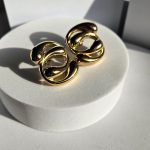 Σκουλαρίκια Κουμπωτά Double Hugs - Χρυσό - Image 2