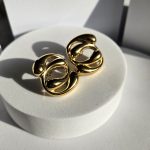 Σκουλαρίκια Κουμπωτά Double Hugs - Χρυσό