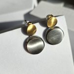 Σκουλαρίκια Κουμπωτά Small & Big Circle - Δίχρωμο - Image 2