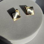 Σκουλαρίκια Κουμπωτά Qubes - Δίχρωμο