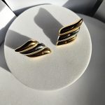 Σκουλαρίκια Κουμπωτά Wings - Δίχρωμο - Image 2