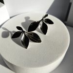 Σκουλαρίκια Κουμπωτά Leaves - Ασημί